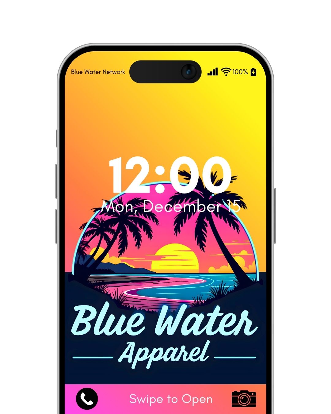 neon sunset pink yellow iPhone wallpaper by blue water apparel