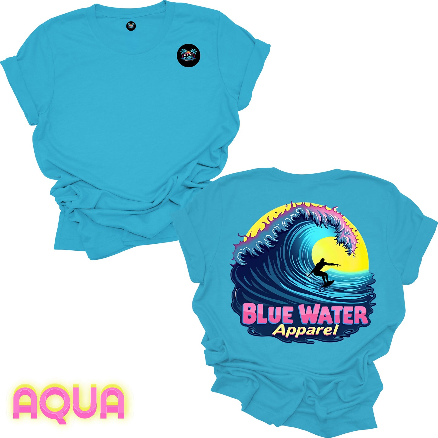 Retro Graphic Tee - Neon Surfer by Blue Water Apparel