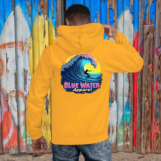 Retro Graphic Hoodie - Neon Surfer by Blue Water Apparel