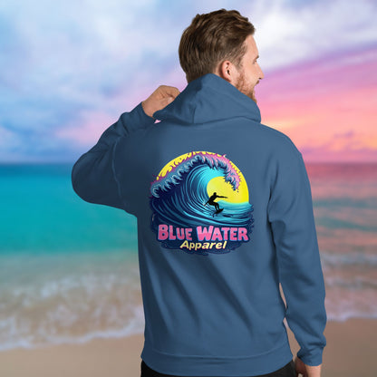 Retro Graphic Hoodie - Neon Surfer by Blue Water Apparel