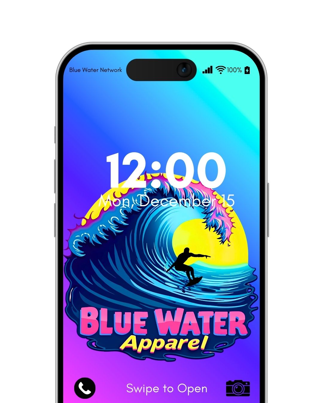 neon surfer purple iPhone wallpaper by blue water apparel