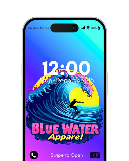 neon surfer purple iPhone wallpaper by blue water apparel