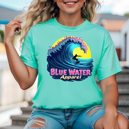 Retro Graphic Tee - Neon Surfer by Blue Water Apparel