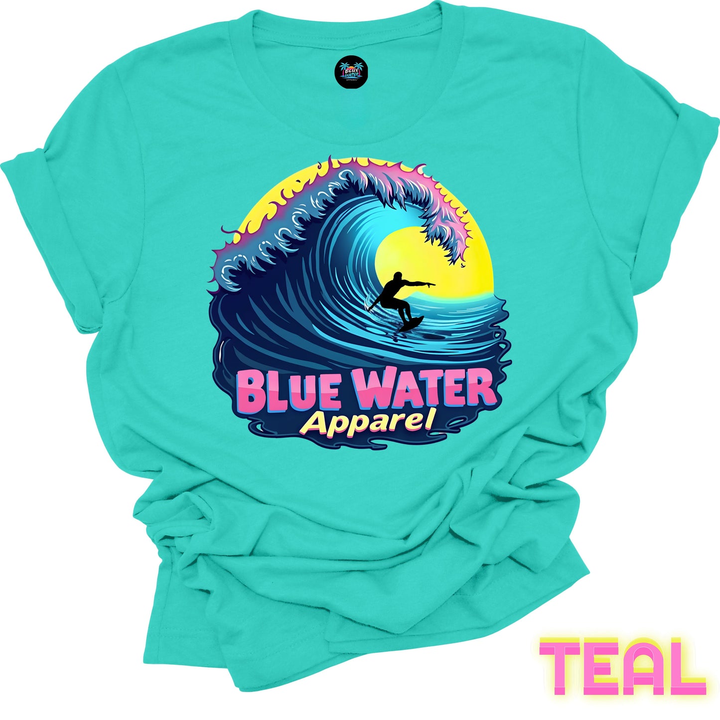 Retro Graphic Tee - Neon Surfer by Blue Water Apparel