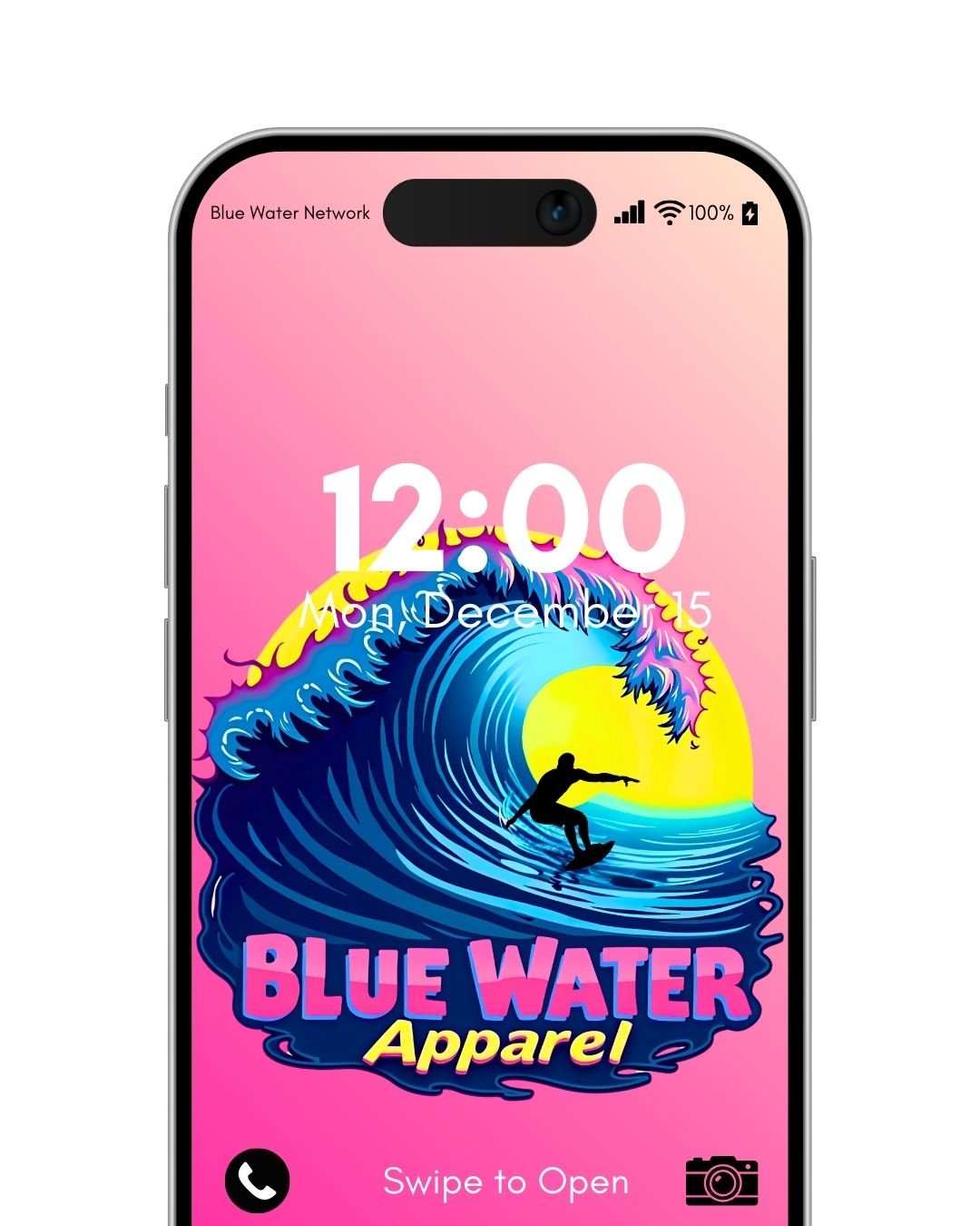 Neon Surfer Vivid Pink wallpaper on android phone by blue water apparel