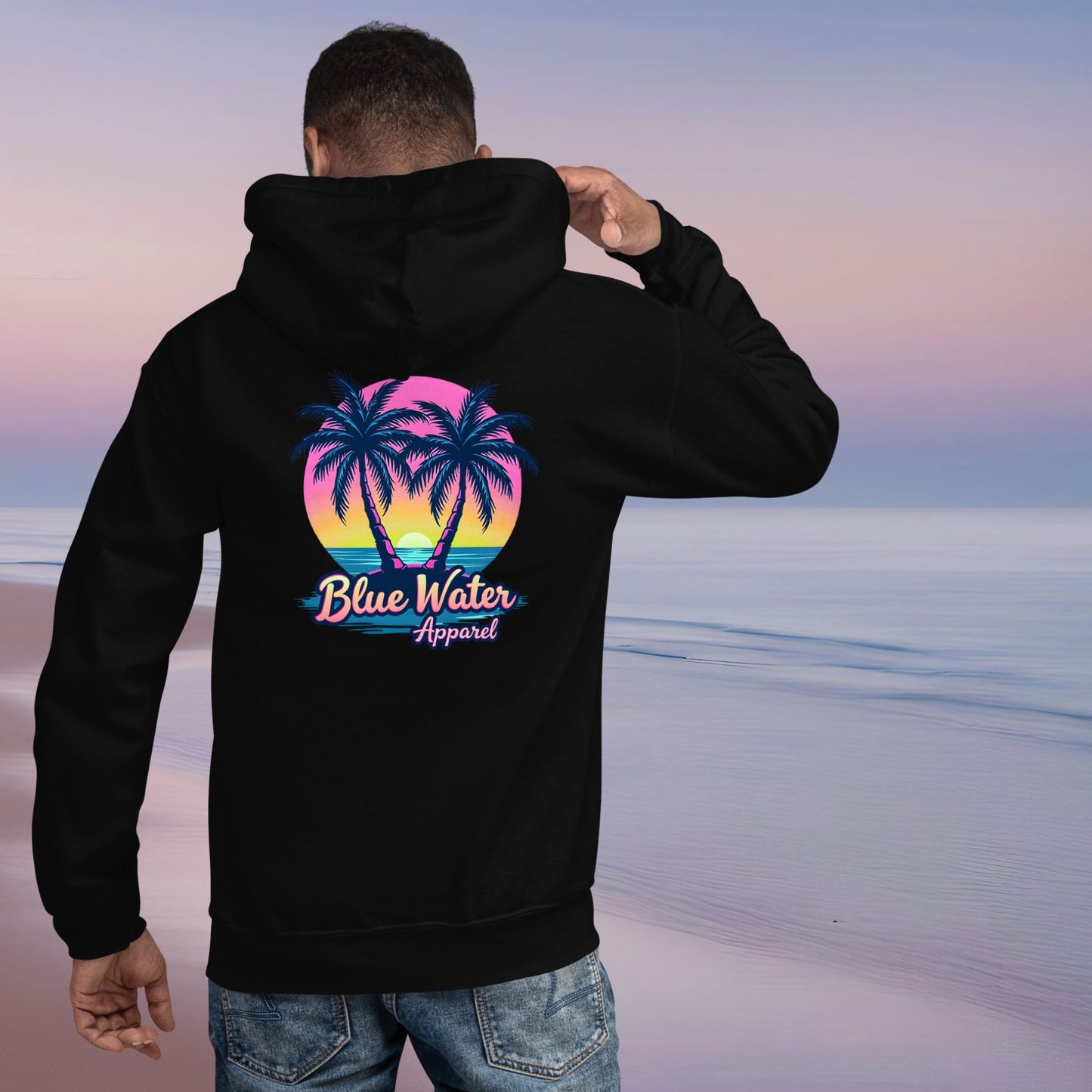 Retro Graphic Hoodie - Neon Tropics by Blue Water Apparel