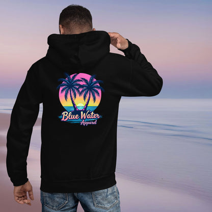 Retro Graphic Hoodie - Neon Tropics by Blue Water Apparel