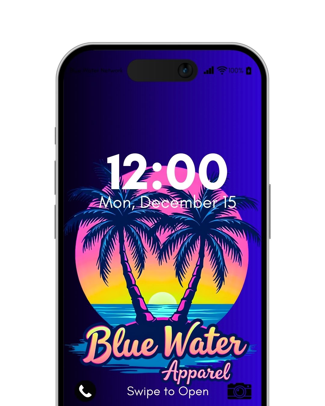 neon tropics blue iPhone wallpaper by blue water apparel