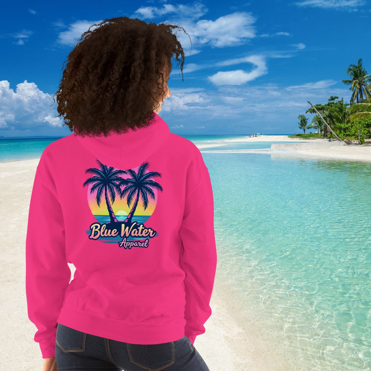 Retro Graphic Hoodie - Neon Tropics by Blue Water Apparel