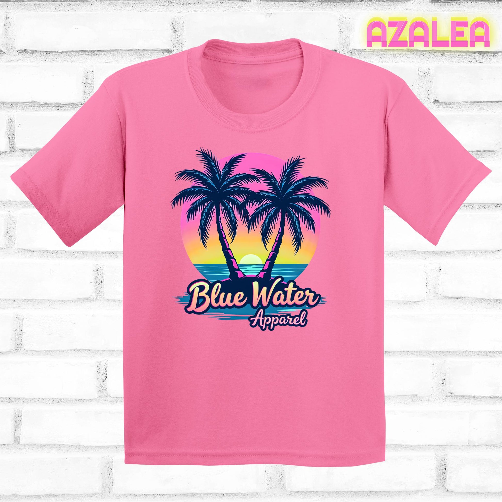 flat lay kids azalea neon tropics tee by blue water apparel