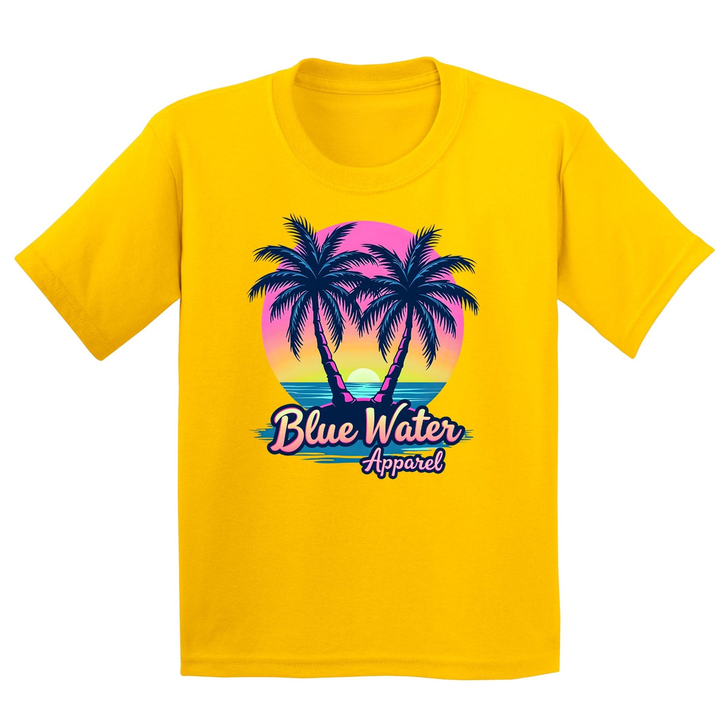 flat lay daisy neon tropics kids tee by blue water apparel