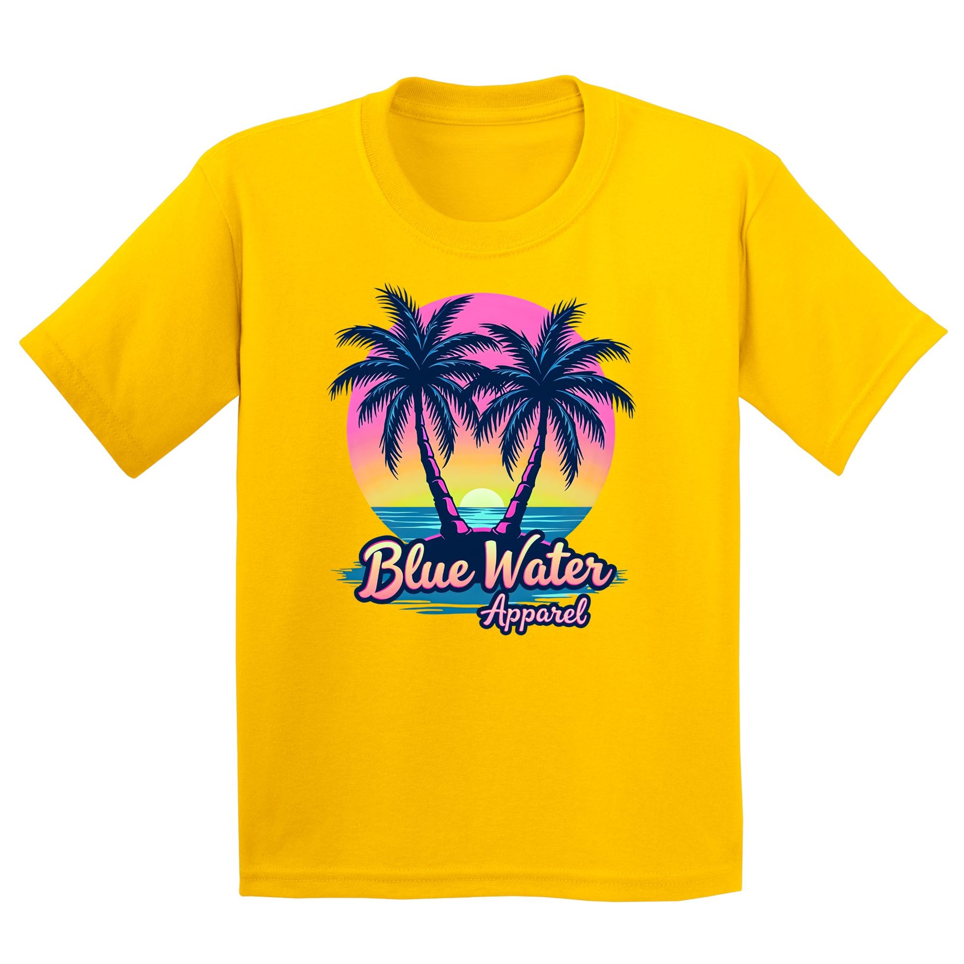 flat lay daisy neon tropics kids tee by blue water apparel