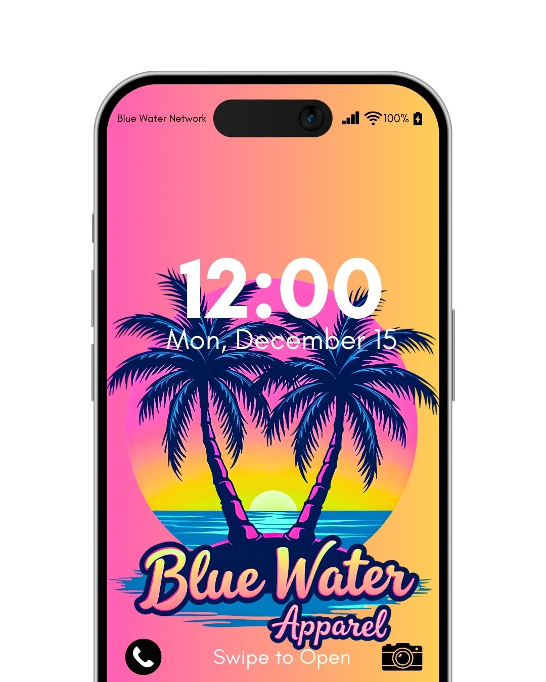 neon tropics pink orange iPhone wallpaper by blue water apparel