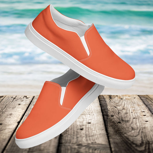 Orange Men’s Slip-On Canvas Shoes to Match Our Vintage Collection Hooded Sweatshirts!