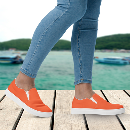 Orange Women’s Slip-On Canvas Shoes to Match Our Vintage & Retro Collections T-Shirts!