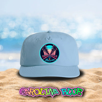 Retro Graphic Surf Cap - Palm Tree Road by Blue Water Apparel