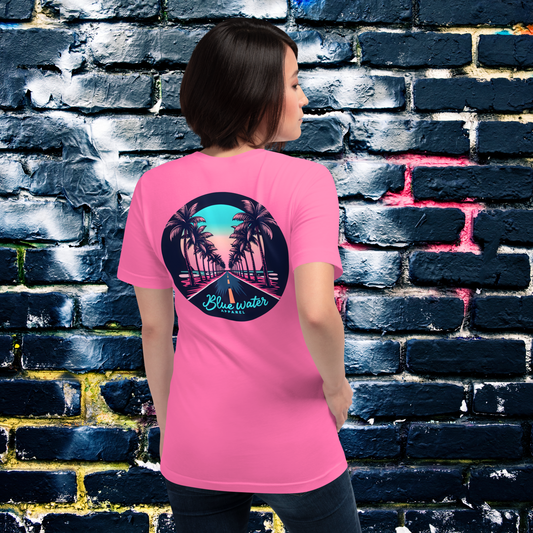 Retro Graphic Tee - Palm Tree Road by Blue Water Apparel