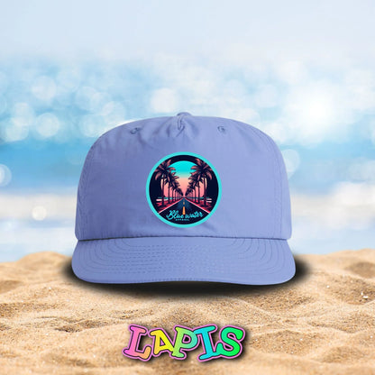 Retro Graphic Surf Cap - Palm Tree Road by Blue Water Apparel