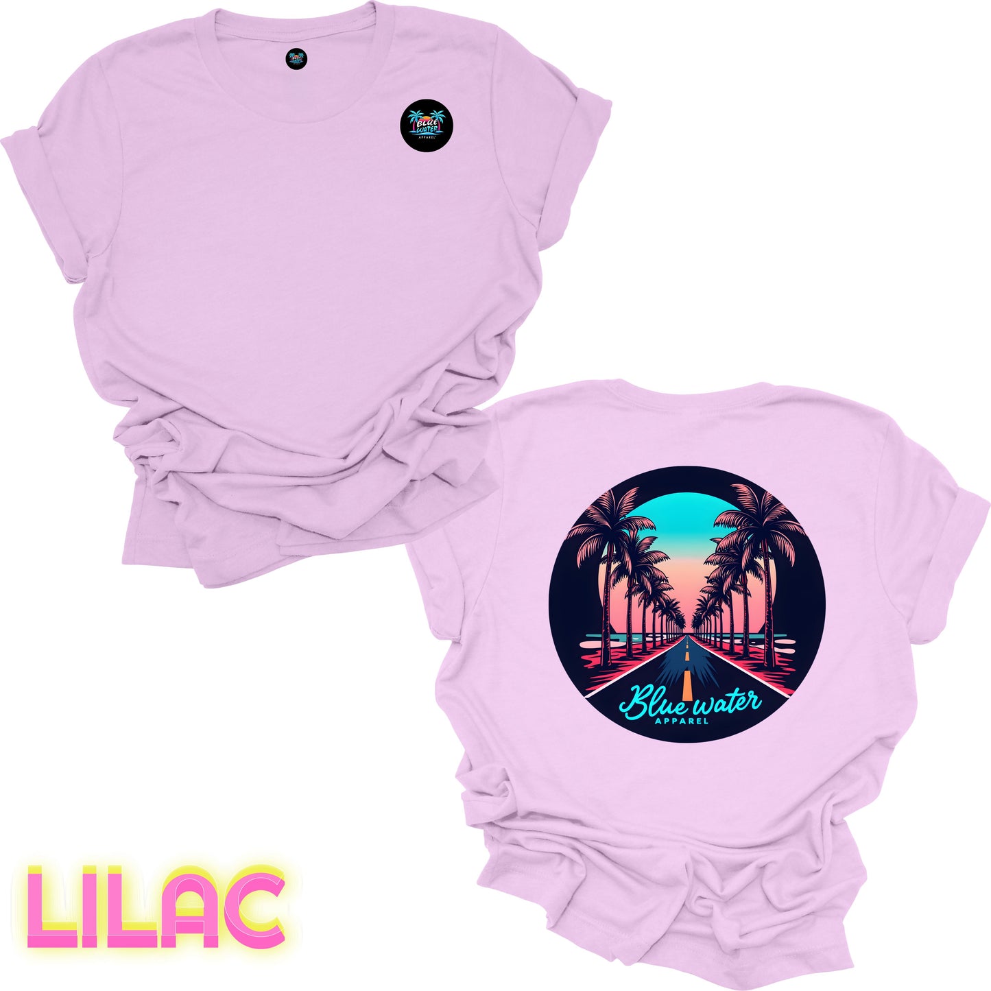 Retro Graphic Tee - Palm Tree Road by Blue Water Apparel