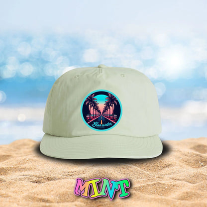 Retro Graphic Surf Cap - Palm Tree Road by Blue Water Apparel