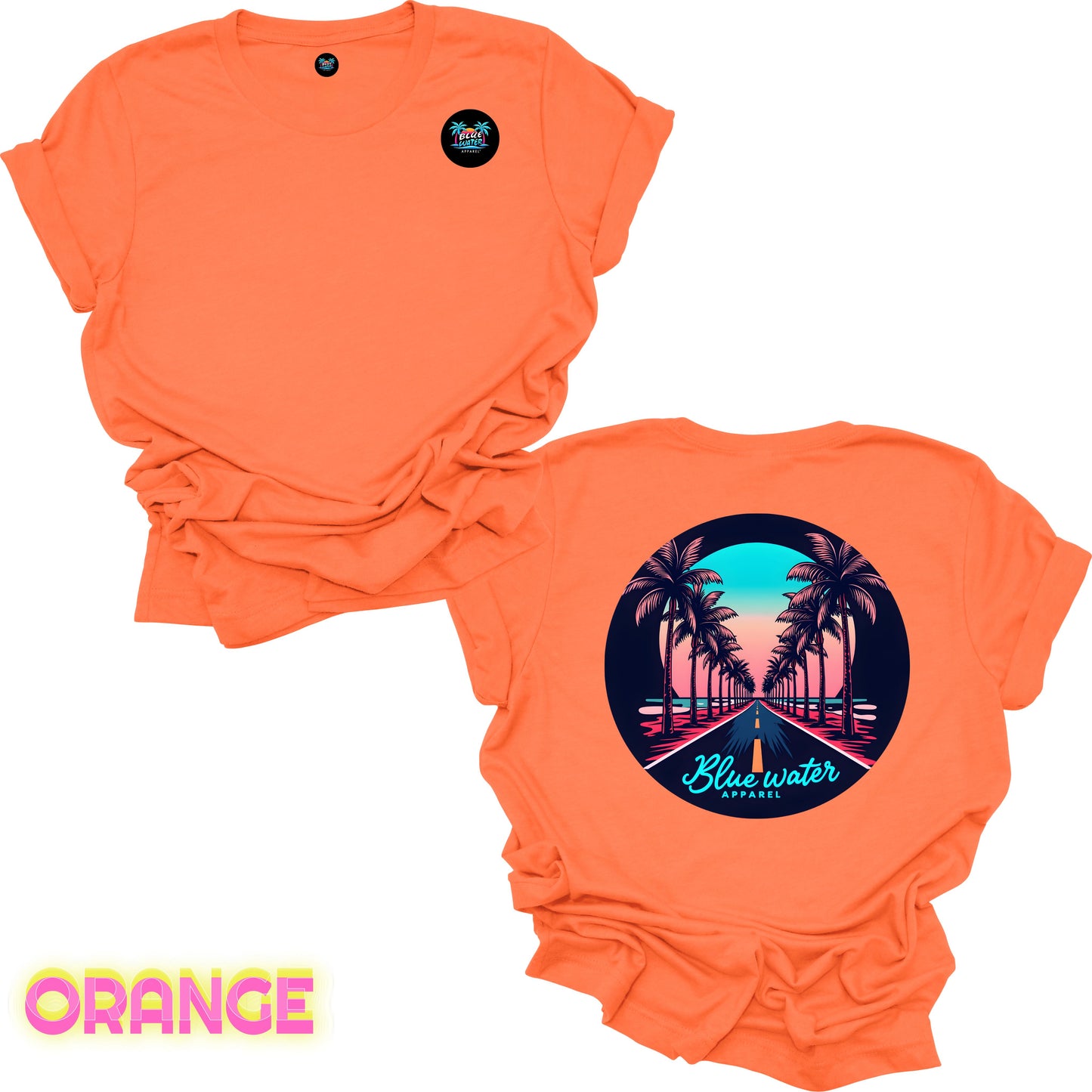 Retro Graphic Tee - Palm Tree Road by Blue Water Apparel