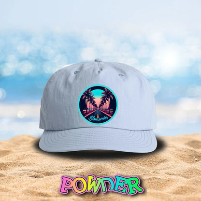 Retro Graphic Surf Cap - Palm Tree Road by Blue Water Apparel
