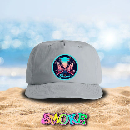 Retro Graphic Surf Cap - Palm Tree Road by Blue Water Apparel