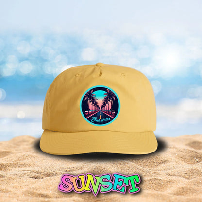Retro Graphic Surf Cap - Palm Tree Road by Blue Water Apparel