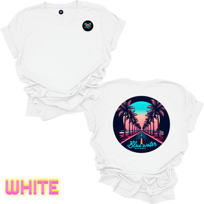 Retro Graphic Tee - Palm Tree Road by Blue Water Apparel