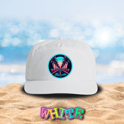 Retro Graphic Surf Cap - Palm Tree Road by Blue Water Apparel
