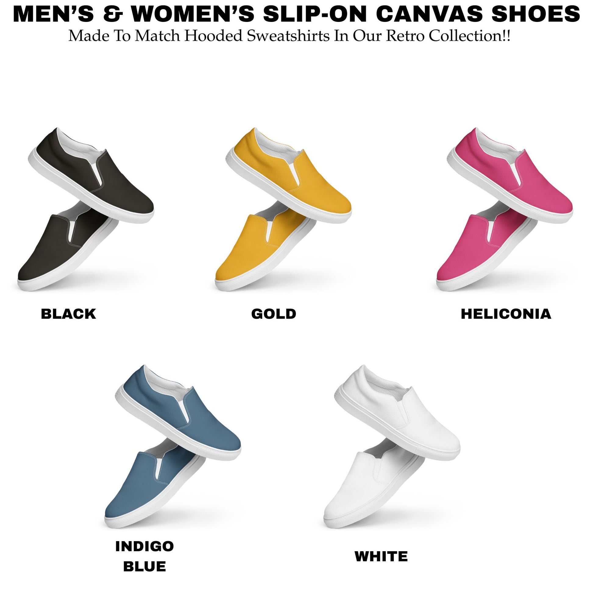 matching canvas shoes for retro collection hoodies by blue water apparel