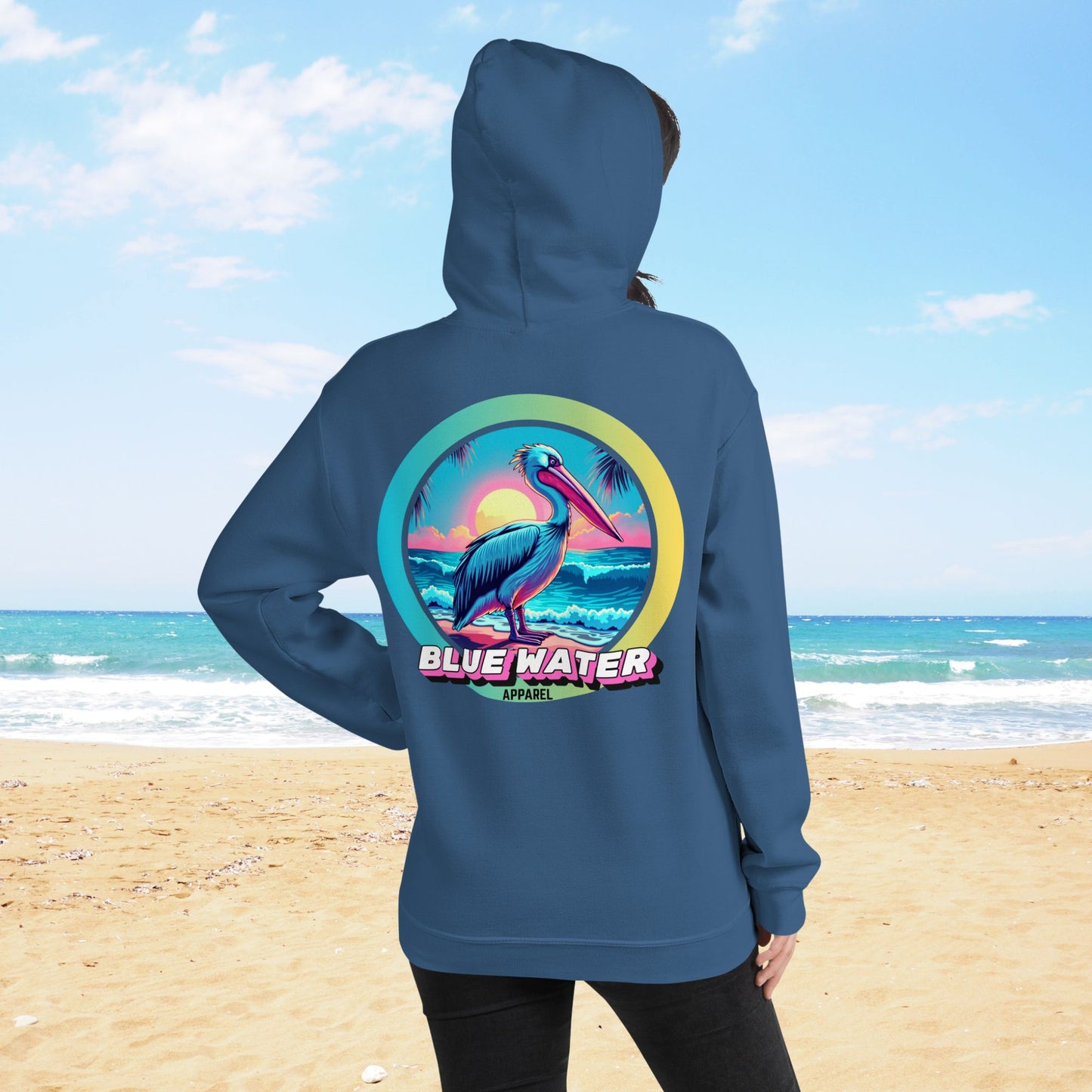 Retro Graphic Hoodie - Retro Pelican by Blue Water Apparel