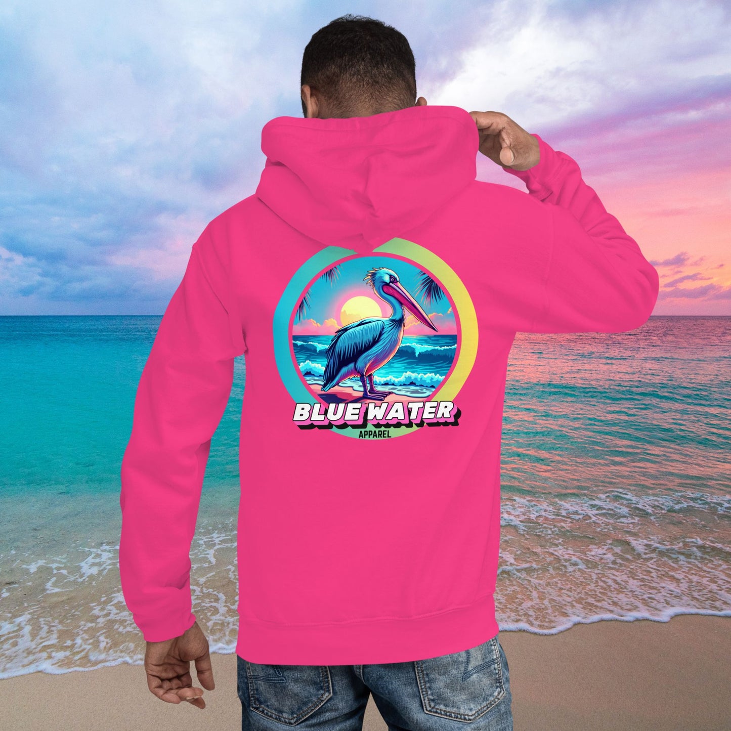 Retro Graphic Hoodie - Retro Pelican by Blue Water Apparel
