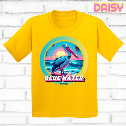 Front lay daisy retro pelican tee by blue water apparel