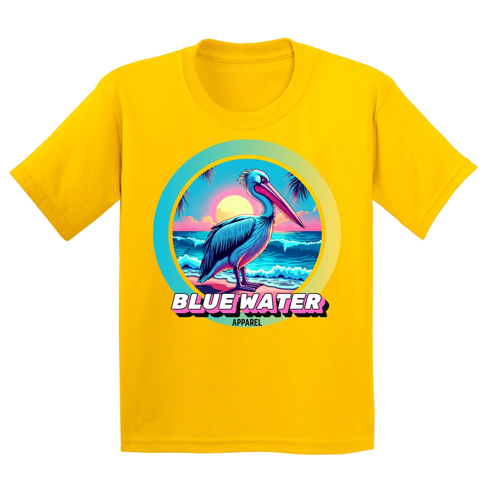 flat lay daisy retro pelican kids tee by blue water apparel