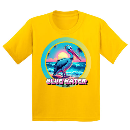 flat lay daisy retro pelican kids tee by blue water apparel