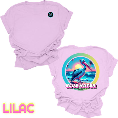 back graphic lilac retro pelican tee by blue water apparel