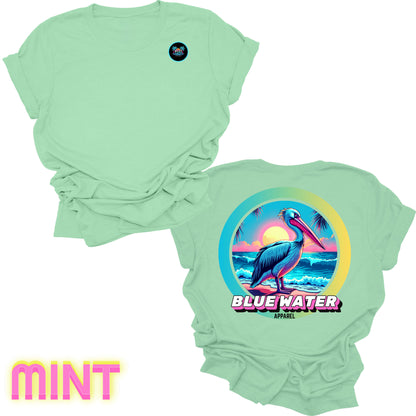 back graphic mint retro pelican tee by blue water apparel