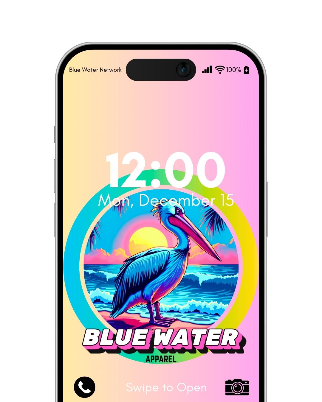 pink retro pelican android wallpaper by blue water apparel