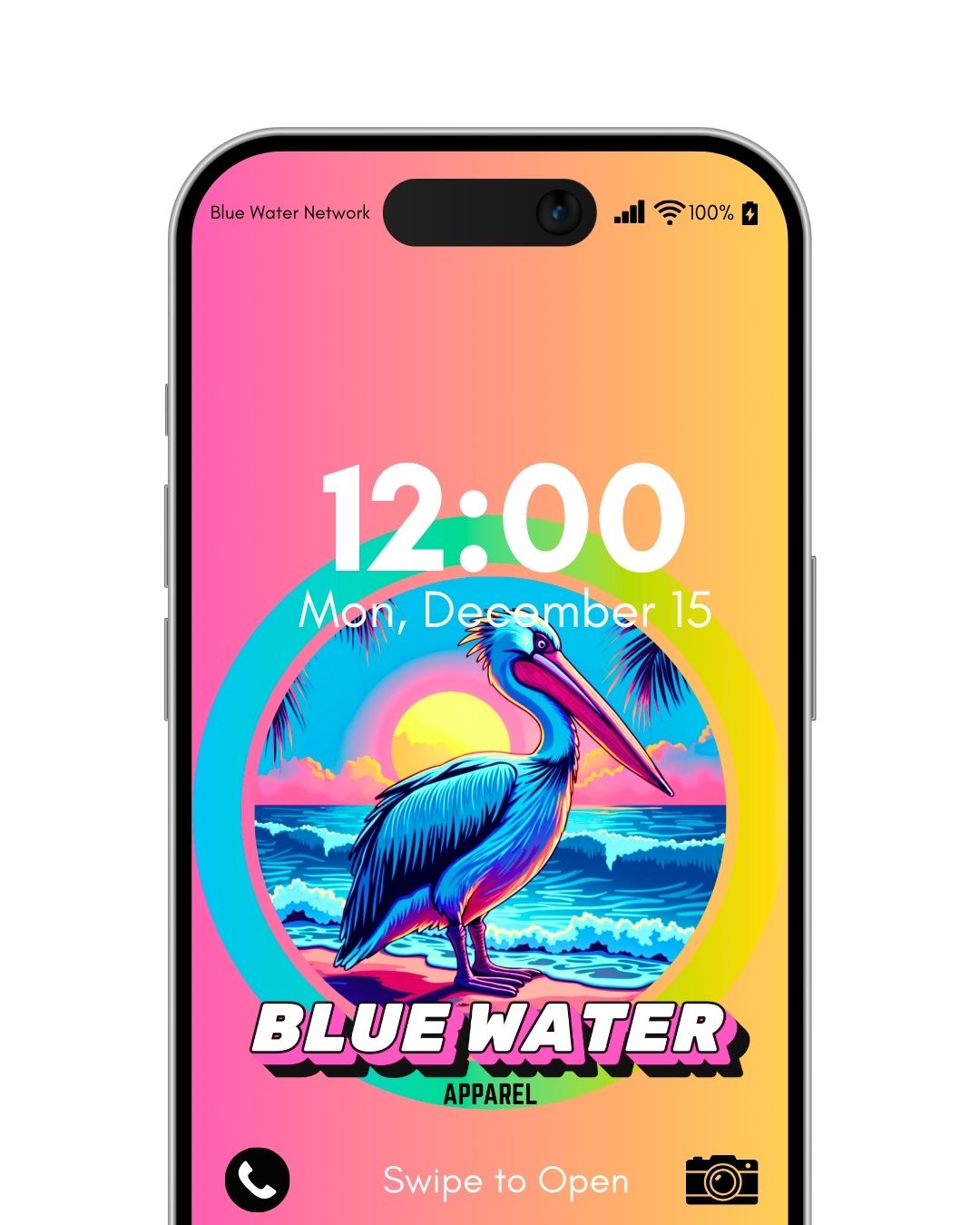 pink yellow retro pelican android wallpaper by blue water apparel