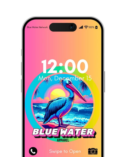 pink yellow retro pelican android wallpaper by blue water apparel