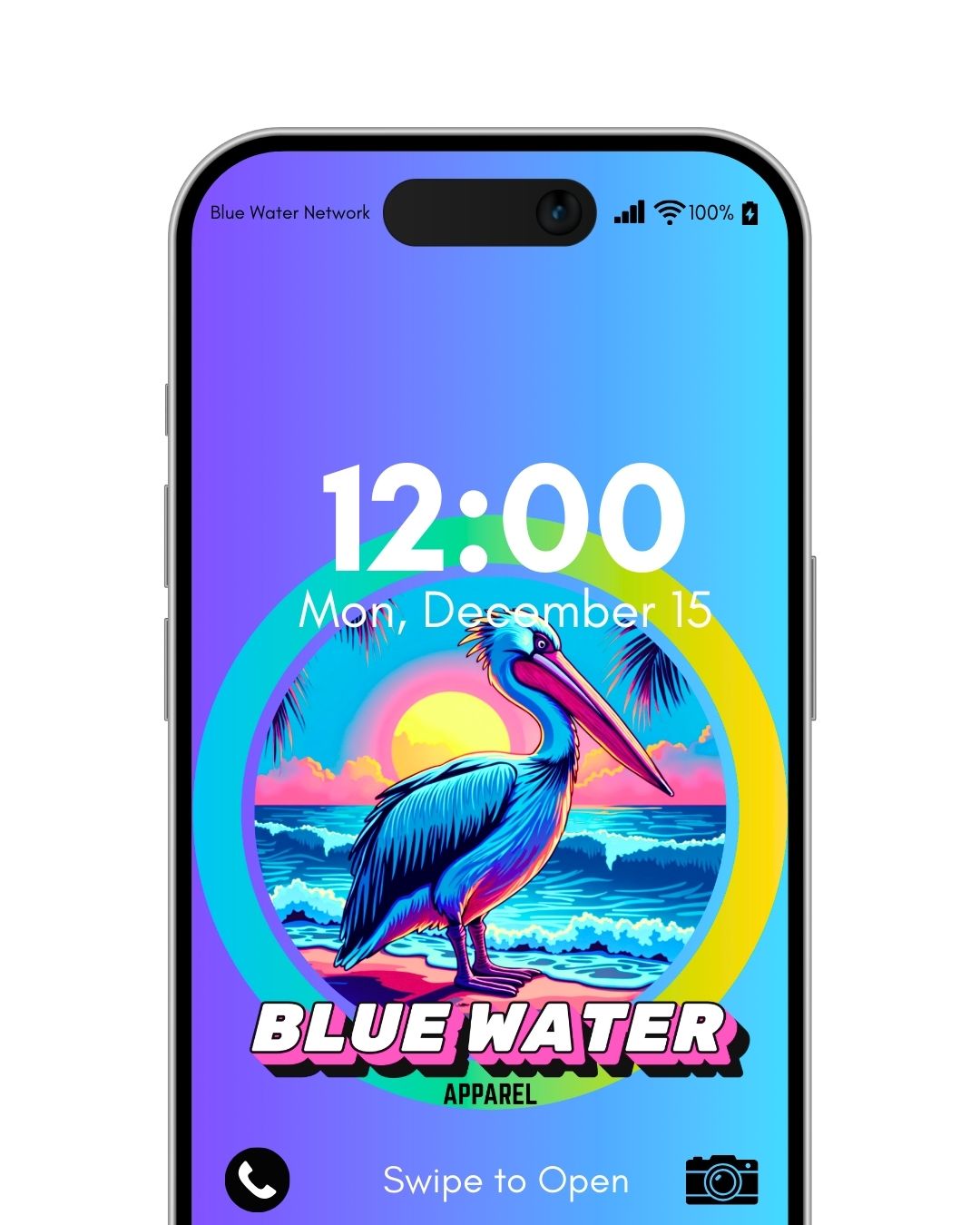 purple blue retro pelican android wallpaper by blue water apparel