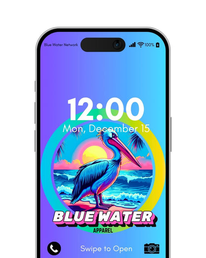 purple blue retro pelican android wallpaper by blue water apparel