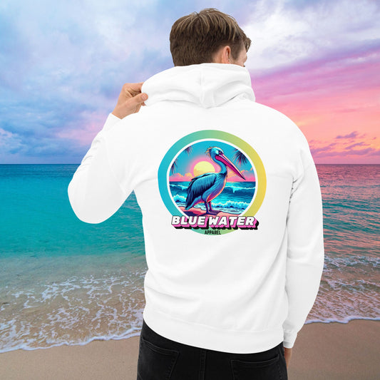 Retro Graphic Hoodie - Retro Pelican by Blue Water Apparel
