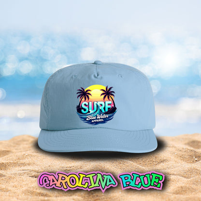 front view carolina blue retro surf surf cap by blue water apparel