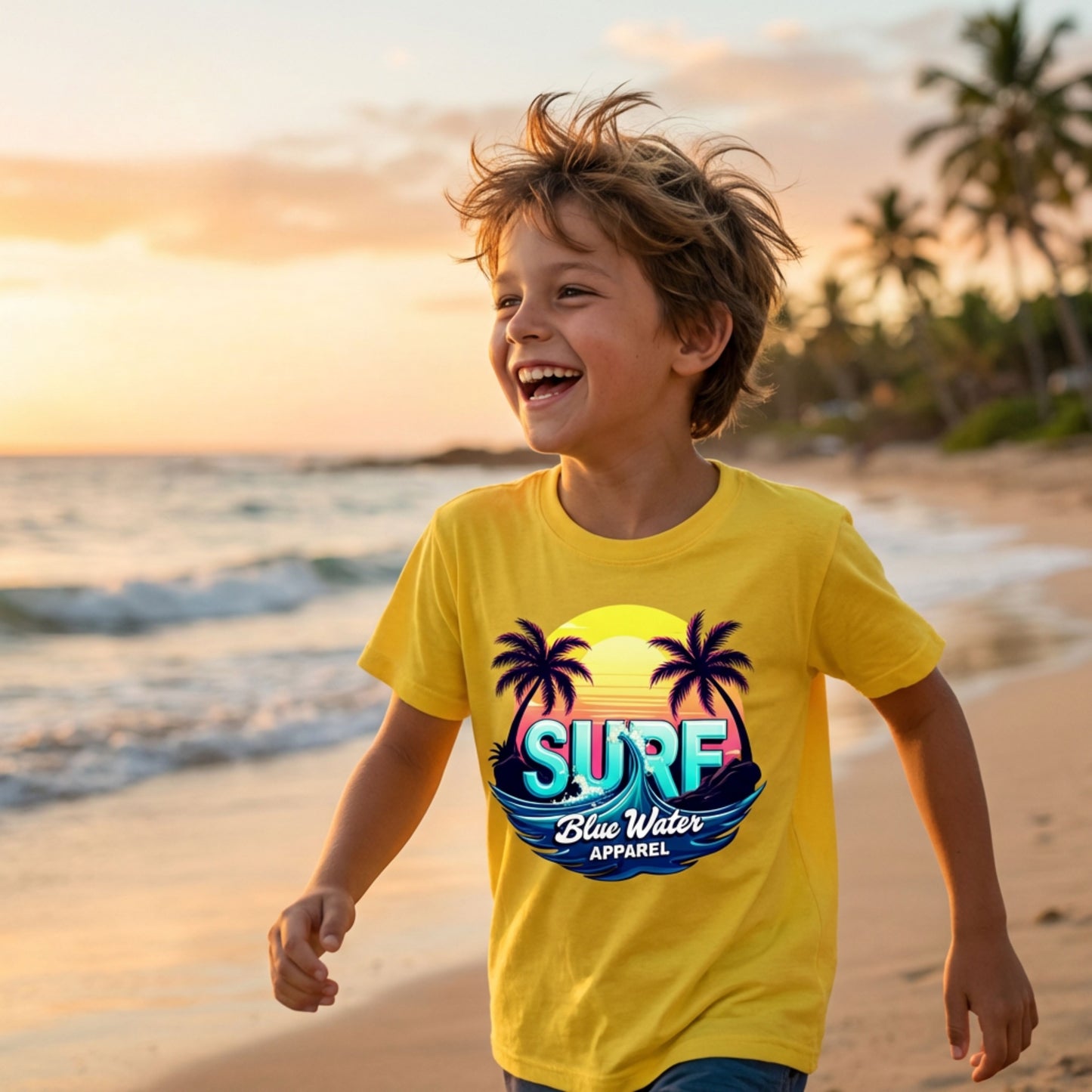 Retro Graphic Kid's Tee - Retro Surf by Blue Water Apparel