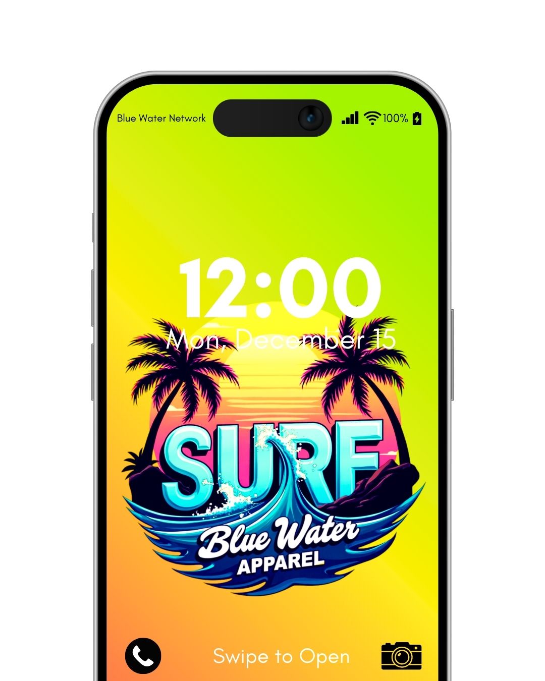 Retro Surf green orange android wallpaper by blue water apparel