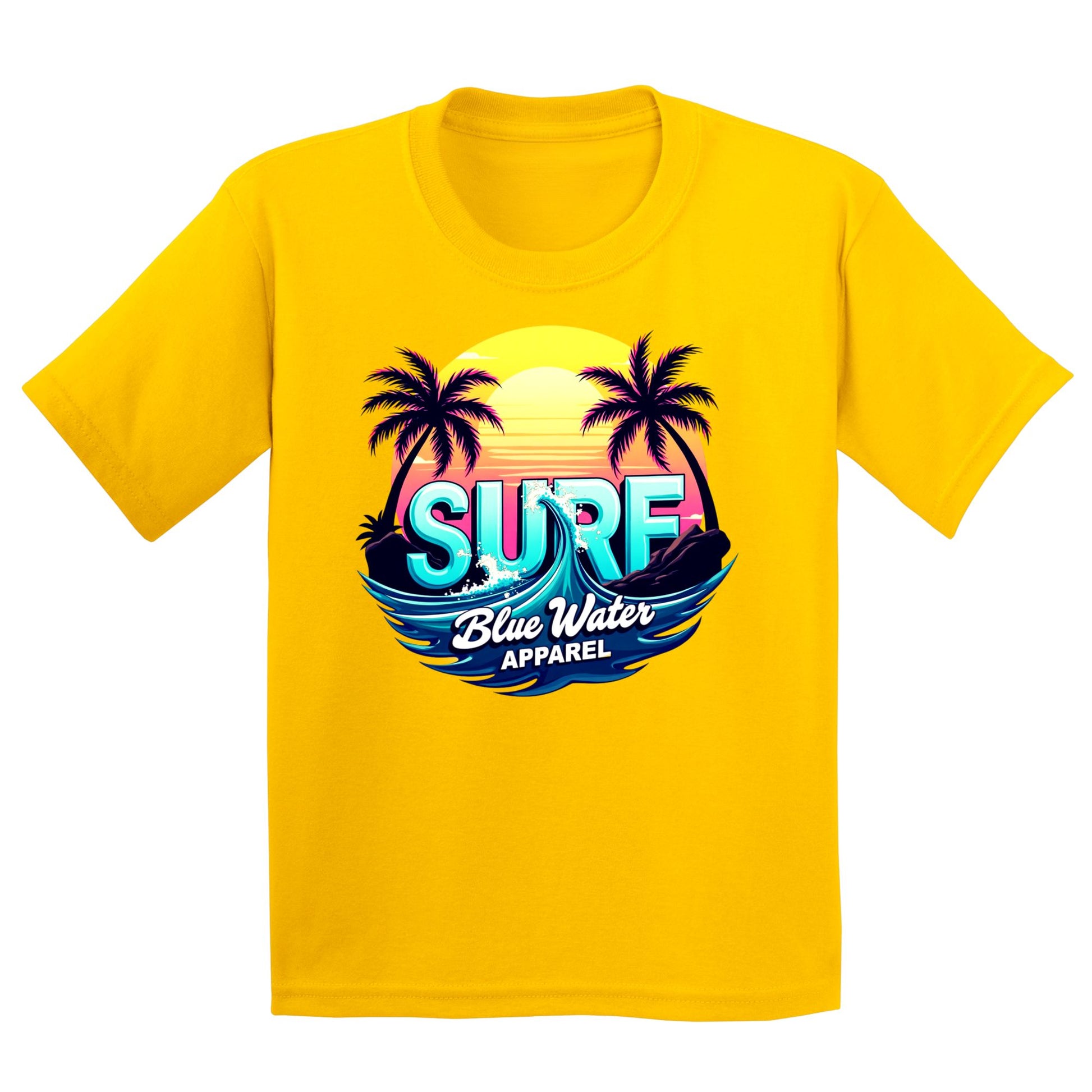 flat lay daisy retro surf kids tee by blue water apparel