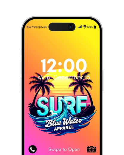 Retro Surf pink orange android wallpaper by blue water apparel