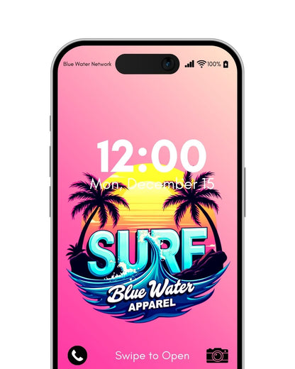Retro Surf pink android wallpaper by blue water apparel